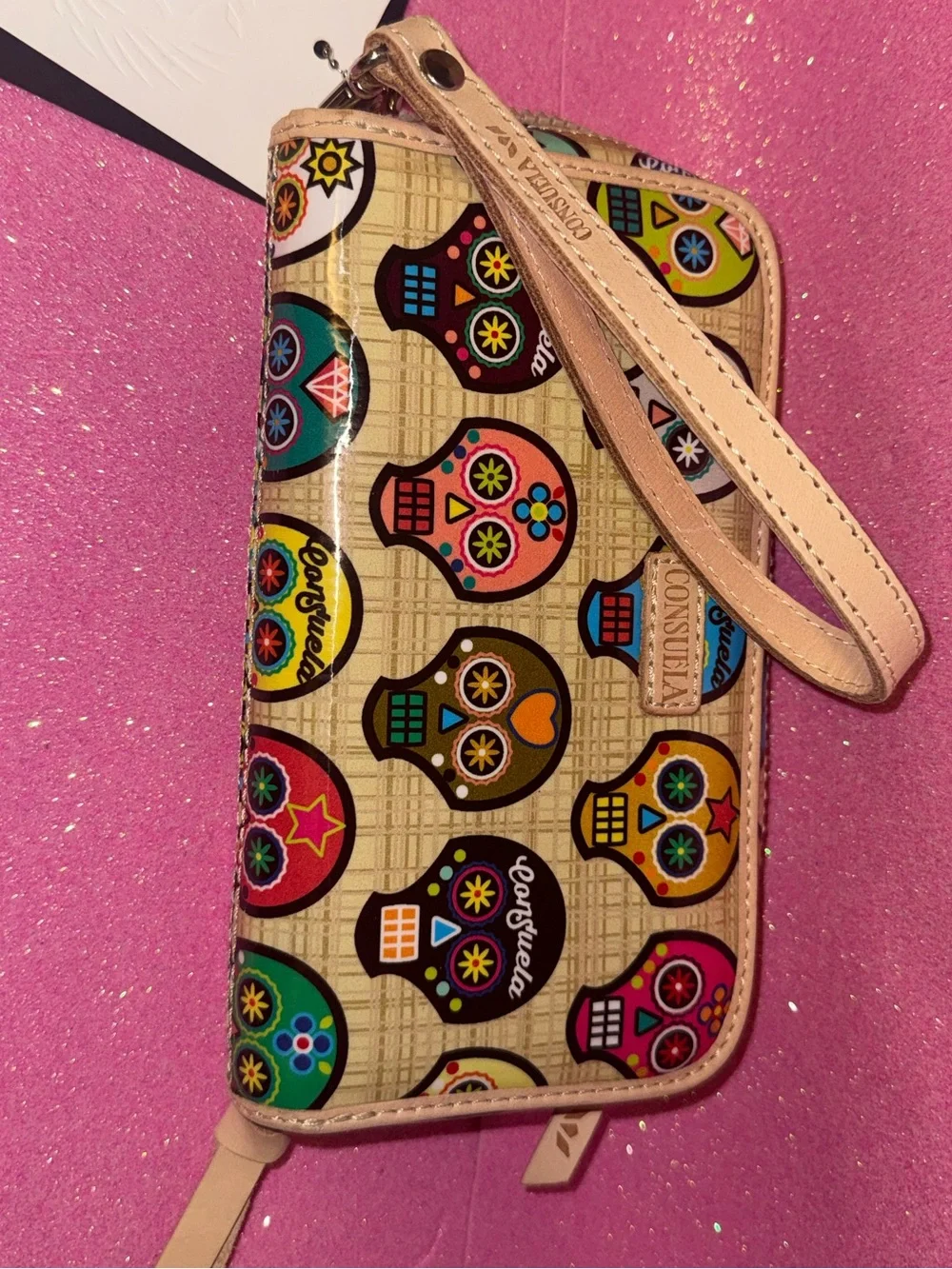 Consuela Wristlet Wallet Sug Sugar Skull